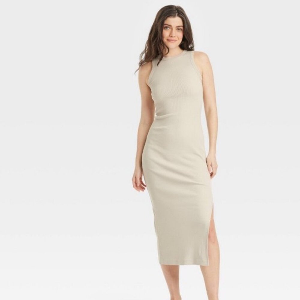 Target Ribbed Maxi Slitted Dress - Size XS - $20msrp